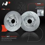 Rear Drilled Brake Rotors & Pads + Brake Calipers for Dodge Grand Caravan Ram