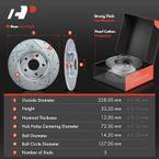 Rear Drilled Brake Rotors & Pads + Hub Bearing for Dodge Grand Caravan Chrysler