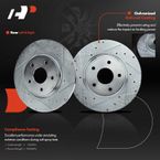Rear Drilled Brake Rotors & Pads + Hub Bearing for Dodge Grand Caravan Chrysler