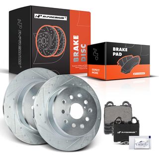 Rear Drilled Rotors & Ceramic Brake Pads for Lexus GS300 GS400 GS430 IS300 SC430