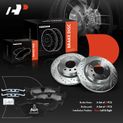 6 Pcs Rear Drilled Brake Rotors & Ceramic Brake Pads for BMW 323i 325Ci 328Ci