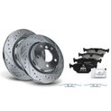 6 Pcs Rear Drilled Brake Rotors & Ceramic Brake Pads for BMW 323i 325Ci 328Ci