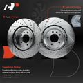 6 Pcs Front Drilled Rotors & Ceramic Brake Pads for 2007 Land Rover Range Rover Sport