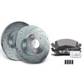 Front Drilled Rotors & Ceramic Brake Pads for 1992 Pontiac Sunbird