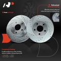 Front Drilled Rotors & Ceramic Brake Pads for 1992 Pontiac Sunbird