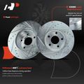 Front Drilled Rotors & Ceramic Brake Pads for 1992 Pontiac Sunbird