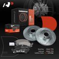 Front Drilled Rotors & Ceramic Brake Pads for 1992 Pontiac Sunbird