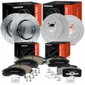 12 Pcs Front & Rear Drilled Brake Rotors & Brake Pads for 2013 Mitsubishi Lancer