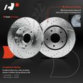 12 Pcs Front & Rear Drilled Brake Rotors & Brake Pads for 2013 Mitsubishi Lancer