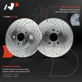 6 Pcs Front Drilled Rotors & Ceramic Brake Pads for 2012 Volvo S80