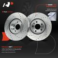 6 Pcs Front Drilled Rotors & Ceramic Brake Pads for 2012 Volvo S80