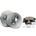 6 Pcs Front Drilled Rotors & Ceramic Brake Pads for 2012 Volvo S80