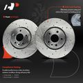 6 Pcs Front Drilled Rotors & Ceramic Brake Pads for 2014 Land Rover LR2