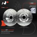 6 Pcs Front Drilled Rotors & Ceramic Brake Pads for 2014 Land Rover LR2