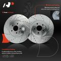 6 Pcs Front Drilled Rotors & Ceramic Brake Pads for 2010 Volvo S80