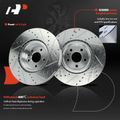 6 Pcs Front Drilled Rotors & Ceramic Brake Pads for 2010 Volvo S80