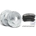 Front Drilled Rotors & Ceramic Brake Pads for 1999 GMC Jimmy