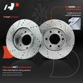 6 Pcs Front Drilled Brake Rotors & Ceramic Brake Pads for 2007 Dodge Sprinter 2500