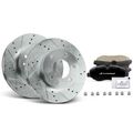 6 Pcs Front Drilled Brake Rotors & Ceramic Brake Pads for 2007 Dodge Sprinter 2500