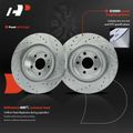 6 Pcs Rear Drilled Brake Rotors & Ceramic Brake Pads for Volvo XC60 2018-2019