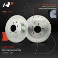 6 Pcs Rear Drilled Rotors & Ceramic Brake Pads for 2018 Hyundai Tucson