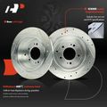 6 Pcs Rear Drilled Rotors & Ceramic Brake Pads for 2018 Hyundai Tucson