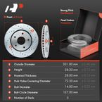 Front Drilled Rotors & Ceramic Brake Pads for Dodge Grand Caravan Chrysler Ram