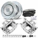 Front Drilled Brake Rotors & Pads + Brake Calipers for Dodge Journey 2009-2012