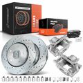 Front Drilled Brake Rotors & Pads + Brake Calipers for 2010 Chrysler Town & Country