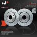 Front Drilled Brake Rotors & Pads + Brake Calipers for 2010 Chrysler Town & Country