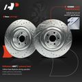 6 Pcs Rear Drilled Rotors & Ceramic Brake Pads for 2017 Volvo XC90