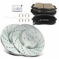 6 Pcs Front Drilled Brake Rotors & Brake Pads for 2021 Kia Niro EV