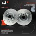 6 Pcs Front Drilled Rotors & Ceramic Brake Pads for 2017 Volvo S90