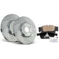 6 Pcs Front Drilled Brake Rotors & Ceramic Brake Pads for 2016 Volvo XC60