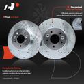 6 Pcs Front Drilled Rotors & Ceramic Brake Pads for 2001 Ford Crown Victoria