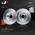 6 Pcs Front Drilled Rotors & Ceramic Brake Pads for 2001 Ford Crown Victoria