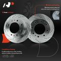 6 Pcs Front Drilled Rotors & Ceramic Brake Pads for 2016 GMC Savana 4500