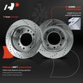 6 Pcs Front Drilled Rotors & Ceramic Brake Pads for 2016 GMC Savana 4500