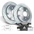 Rear Drilled Rotors & Ceramic Brake Pads for Dodge Durango Jeep Grand Cherokee