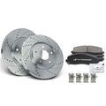 Front Drilled Rotors & Ceramic Brake Pads for 2016 Dodge Grand Caravan