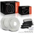 6 Pcs Rear Drilled Rotors & Ceramic Brake Pads for 2012 Mitsubishi Outlander