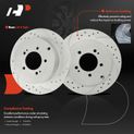 6 Pcs Rear Drilled Rotors & Ceramic Brake Pads for 2012 Mitsubishi Outlander