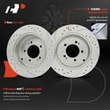 6 Pcs Rear Drilled Rotors & Ceramic Brake Pads for 2012 Mitsubishi Outlander