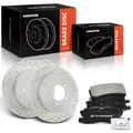 6 Pcs Rear Drilled Rotors & Ceramic Brake Pads for 2012 Mitsubishi Outlander