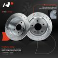 12 Pcs Drilled Rotors & Ceramic Brake Pads for 2002 Mercury Grand Marquis