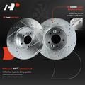 12 Pcs Drilled Rotors & Ceramic Brake Pads for 2002 Mercury Grand Marquis