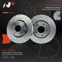 6 Pcs Front Drilled Rotors & Ceramic Brake Pads for Mitsubishi Lancer 2009-2015