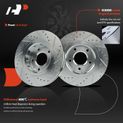 6 Pcs Front Drilled Rotors & Ceramic Brake Pads for Mitsubishi Lancer 2009-2015