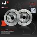 6 Pcs Rear Drilled Rotors & Ceramic Brake Pads for 2003 INFINITI G35