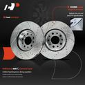 6 Pcs Front Drilled Rotors & Ceramic Brake Pads for 2017 Jeep Renegade